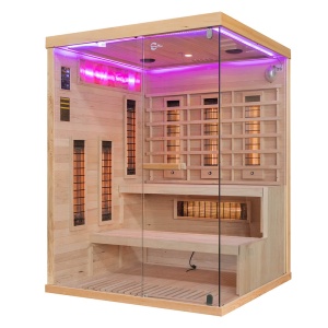 Sauna uscata cu infrarosu si terapie cromatica pentru 3 persoane EP3RS stanga 150 x 140 cm - Img 6