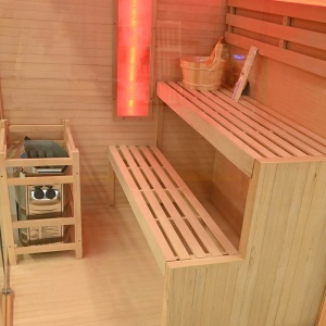 Sauna uscata cu soba Harvia 6kW pentru 3 persoane si montaj stanga EP3S 150 x 140 x 200 cm - Img 9