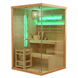 Sauna uscata finlandeza cu soba Harvia 3.5kW, montaj stanga EP2S 120 x 120 x 200 cm - Img 2