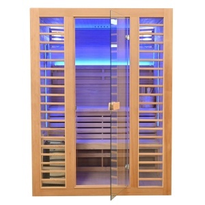 Saună uscată finlandeza MO-EL3S XL cu aragaz HARVIA 6 kW, 150 x 150 x 200 cm pentru 3 persoane