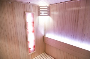 Saună uscată MO-EA4S LUX cu soba Harvia de 8 kW, piatră de sare și izolație de perete 180 x 180 x 200 cm - Img 17