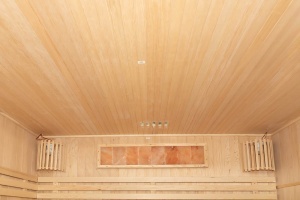 Saună uscată MO-EA4S XL cu soba Harvia 8 KW, piatră de sare și izolație de perete 200 x 180 x 200 cm - Img 15