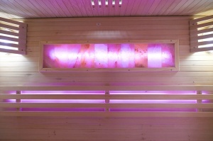 Saună uscată MO-EL4S cu soba Harvia 8 kW, piatră de sare și izolație de perete 180 x 180 x 200 cm - Img 11