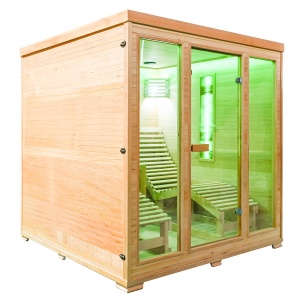 Saună uscată MO-EL5S-L cu aragaz Harvia 8 kW, șezlonguri, piatră de sare și izolație 180 x 180 x 190 cm - Img 9