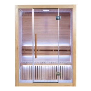 Saună uscată MO-SS1515H cu soba HARVIA 6 kW 150 x 150 x 200 cm pentru 3 persoane