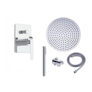 Set Baterie Dus 2 Functii PRO CONCEALED Crom, Montaj In Perete, Para Rotunda Tip Ploaie 20-40 Cm, 2 Functii De Curgere A Apei, Finisaj Crom - Img 10