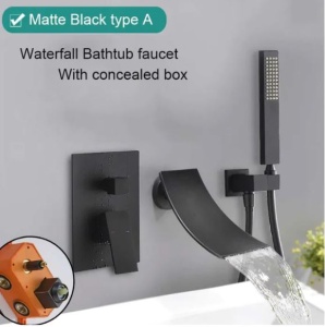 Set baterie PRO9 cu doua functii , incastrata in perete , cascada neagra - Img 2