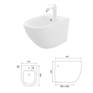 Set Bideu REA CARLO MINI Si Vas WC REA CARLO FLAT MINI RIMLESS, Montaj Suspendat, Ceramica Sanitara, Capac Soft-Close Inclus, Alb - Img 11