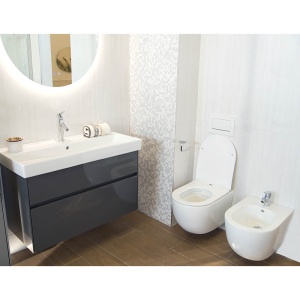 Set Bideu si Vas WC PRO GEBERIT, montaj suspendat, Vas WC VERONA Minerva RIMLESS + Bideu + Capac Soft-Close Inclus SLIM PREMIUM + Cadru + Clapeta - Img 21