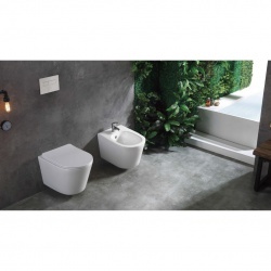 Set Bideu si Vas WC PRO GEBERIT, suspendat, ceramica sanitara, Vas WC SONATA Clementina RIMLESS + Bideu + Capac Soft-Close SLIM PREMIUM + Cadru + Clapeta - Img 20