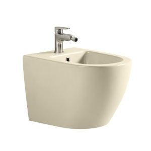 Set Bideu si vas WC PRO Grohe, montaj suspendat, vas WC Fluminia Ricci Tornado Flush, cappuccino mat, capac soft-close + Bideu + Cadru + Clapeta - Img 4