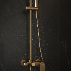 Set de baie cu dus ADA cu forma de ploaie, auriu perlat - Img 11