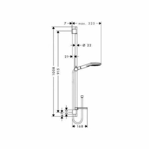 Set de dus cu bara Hansgrohe Raindance Select E120 90 cm crom 3 functii - Img 2