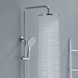 Set de dus F12A Design Modern, Cu Efect de Ploaie si Afisaj LCD, Culoare Crom - Img 4