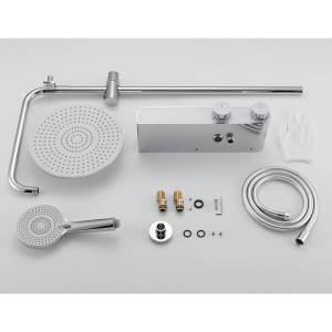 Set de dus F12A Design Modern, Cu Efect de Ploaie si Afisaj LCD, Culoare Crom - Img 10