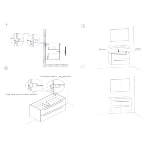 Set mobilier baie suspendat Kuma Hanna cu lavoar compozit 60 x 48 cm alb lucios - Img 4