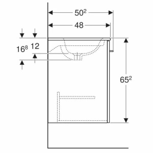 Set mobilier si lavoar suspendat Geberit Selnova lava gri inchis 100 x 48 cm - Img 3