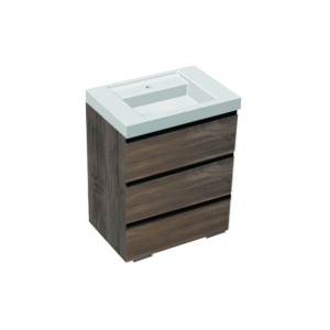 Set mobilier stativ cu lavoar Kolpasan Harmony 70 cm 3 sertare dark oak
