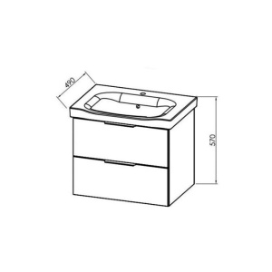 Set mobilier suspendat cu lavoar Kolpasan Lana 65 cm lemn deschis - Img 5