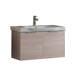 Set mobilier suspendat cu lavoar Kolpasan Lana 80 cm lemn deschis