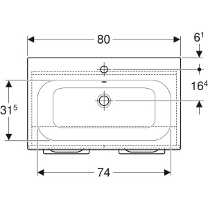 Set mobilier suspendat Geberit Selnova Square 80 x 48 cm cu 2 usi si lavoar 80 cm nuc american - Img 2