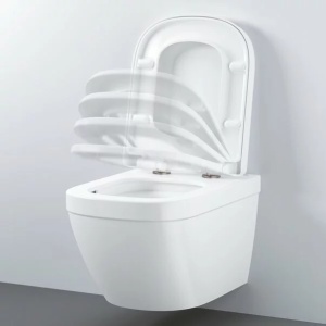 Set rezervor Grohe Rapid SL cu clapeta Skate Air alba si vas wc Grohe Euro Ceramic Triple Vortex PureGuard capac soft close - Img 2