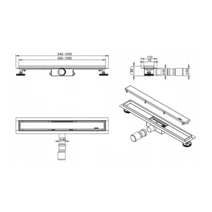 Set rigola pentru dus plus capac 100 cm Balneo G-Drain Double Dark Next negru - Img 3