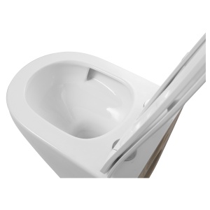 SET Vas WC+BIDEU VILA WHITE, Sistem inovator de spalare Rimless Tornado, Suspendat, Ceramica sanitara, Capac Slim Premium Soft-Close Inclus, - Img 8