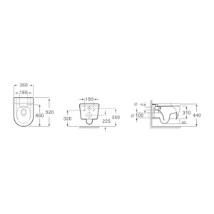 Set vas WC rimless suspendat Fluminia Minerva si capac softclose negru mat - Img 2