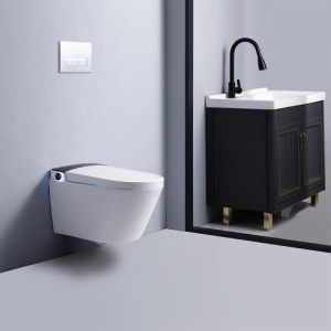 Set vas WC Smart ,cu functie bideu, Buton Crom, cadru inclus - Img 11