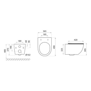 Set vas WC suspendat cu capac soft close si quick release Spectrum Sierra 3.0 Tornado Flush negru mat - Img 5