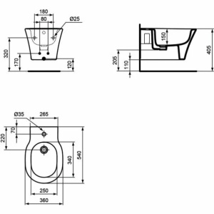 Set vas wc suspendat cu capac softclose si bideu suspendat Ideal Standard Connect Air Aquablade - Img 3