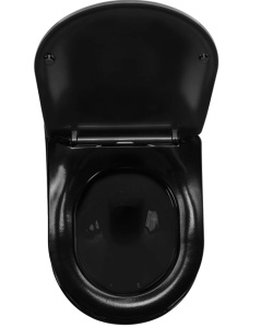 Set vas wc suspendat REA Carlo Flat Mini Negru-Auriu - Img 3