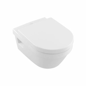 Set vas wc suspendat Villeroy & Boch Architectura cu capac soft close si rezervor incastrat Geberit Delta clapeta alba - Img 3