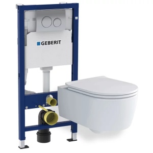 Set vas wc suspendat Villeroy & Boch Soul cu capac softclose rezervor incastrat Geberit Duofix si clapeta Delta20
