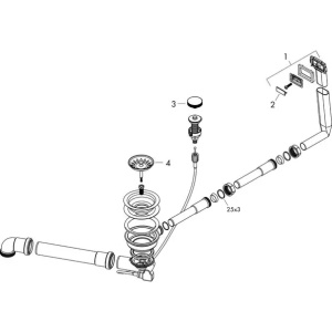 Sifon automat Hansgrohe D14-11 pentru chiuveta din granit cu o cuva - Img 2