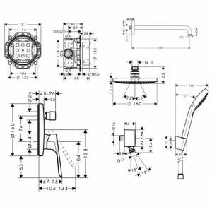 Sistem de dus incastrat Hansgrohe Logis E Croma Select crom lucios - Img 2