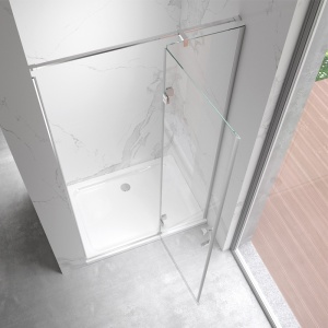 Usa de dus batanta pentru nisa ZES-KZ17D-100 crom 100 x 195 cm sticla 6 mm - Img 4