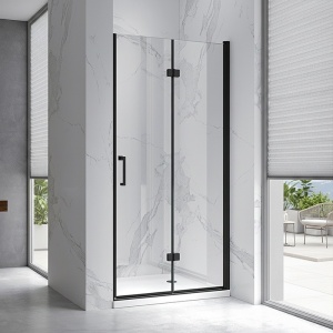 Usa de dus batanta pentru nisa ZES-KZ21C negru mat 90 x 195 cm sticla 6 mm - Img 3