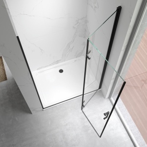 Usa de dus batanta pentru nisa ZES-KZ21E-BL negru 110 x 195 cm sticla 6 mm - Img 4