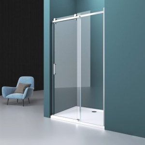 Usa de dus culisanta Veldman Tessa crom 150 x 195 cm sticla 8 mm - Img 2