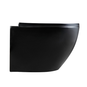 Vas de WC suspendat Peak Black Matt, rimless cu capac softclose - Img 3