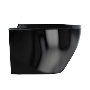 Vas toaleta WC suspendat Tornado Flower Black cu capac din duroplast si softclose - Img 2