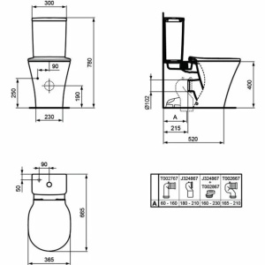 Vas wc pe pardoseala BTW Ideal Standard Connect Air AquaBlade pentru rezervor asezat - Img 9