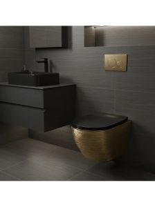 Vas WC Rea Carlo Mini Tornado Black Brush Gold - Img 6