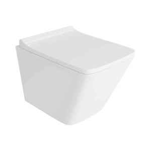 Vas WC suspendat din ceramica model rimless capac inclus din duroplast Spectrum Lima 3.0 Tornado Flush 34 x 48.5 cm alb