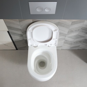 Vas WC suspendat Lake Tornado White Glossy, rimless cu capac softclose - Img 10