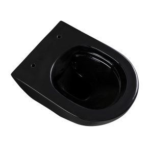 Vas WC suspendat Mizu Black Gloss rimless cu capac din duroplast negru si inchidere softclose - Img 5