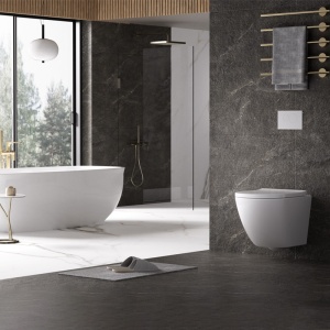 Vas WC suspendat Puro White 02, rimless cu capac din duroplast cu softclose - Img 2