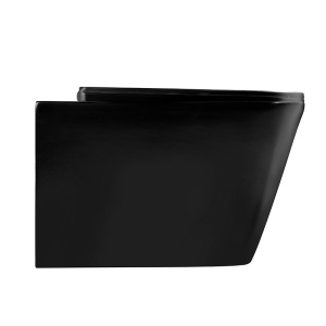 Vas WC suspendat Rain Black Matt, rimless cu capac softclose - Img 3